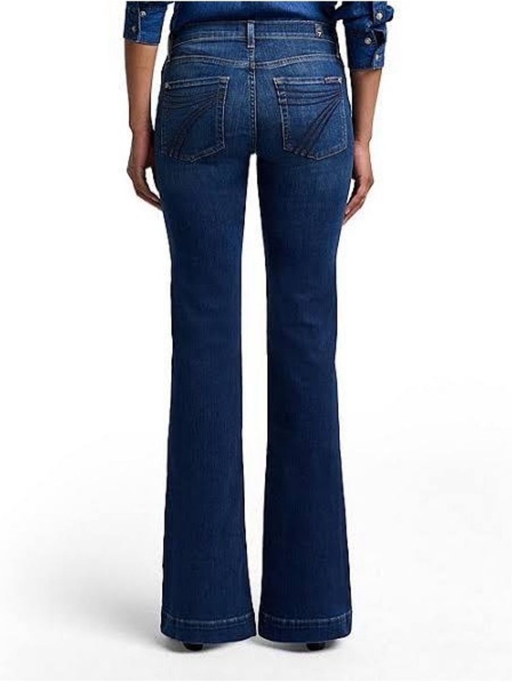 7 For All Mankind Women's Flare Jeans in Deep Blue Wash